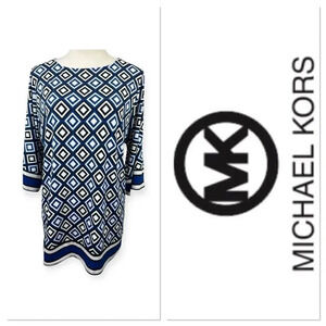 Michael Kors royal blue geometric print dress size small